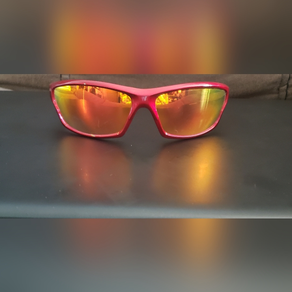 Vibrant Red Sunglasses with Reflective Lenses